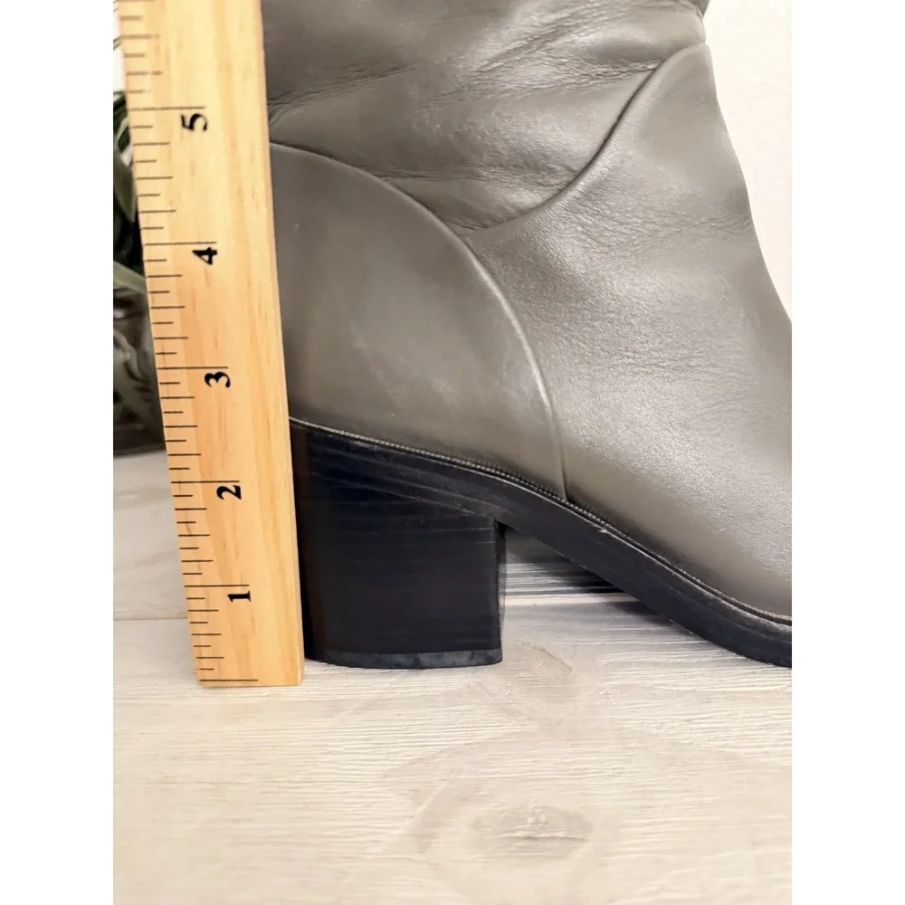 Allsaints Ankle‎ Boots Women 6.5 37 Macarthur Chain Boot Leather Block Heel $450